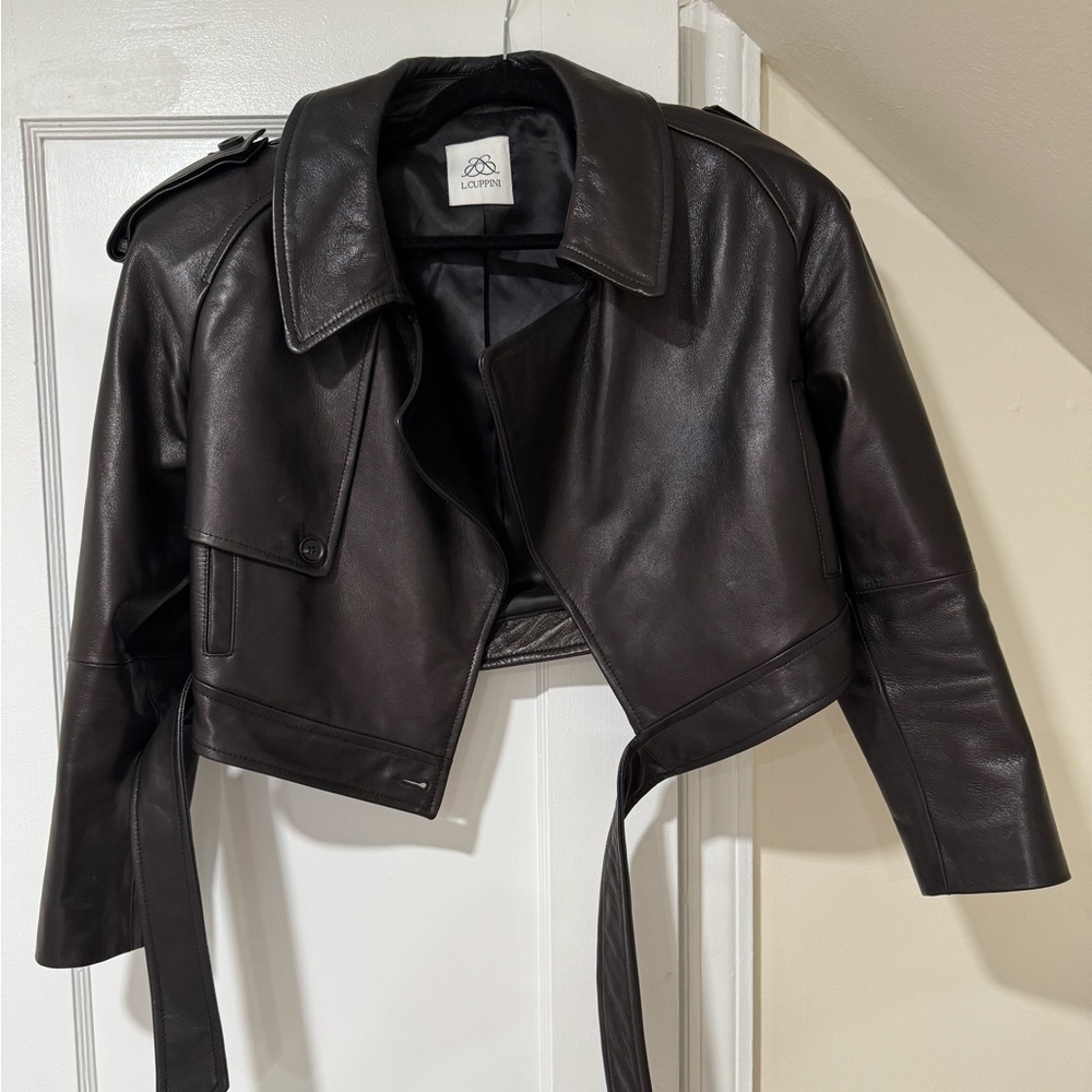 Daria oversized leather jacket